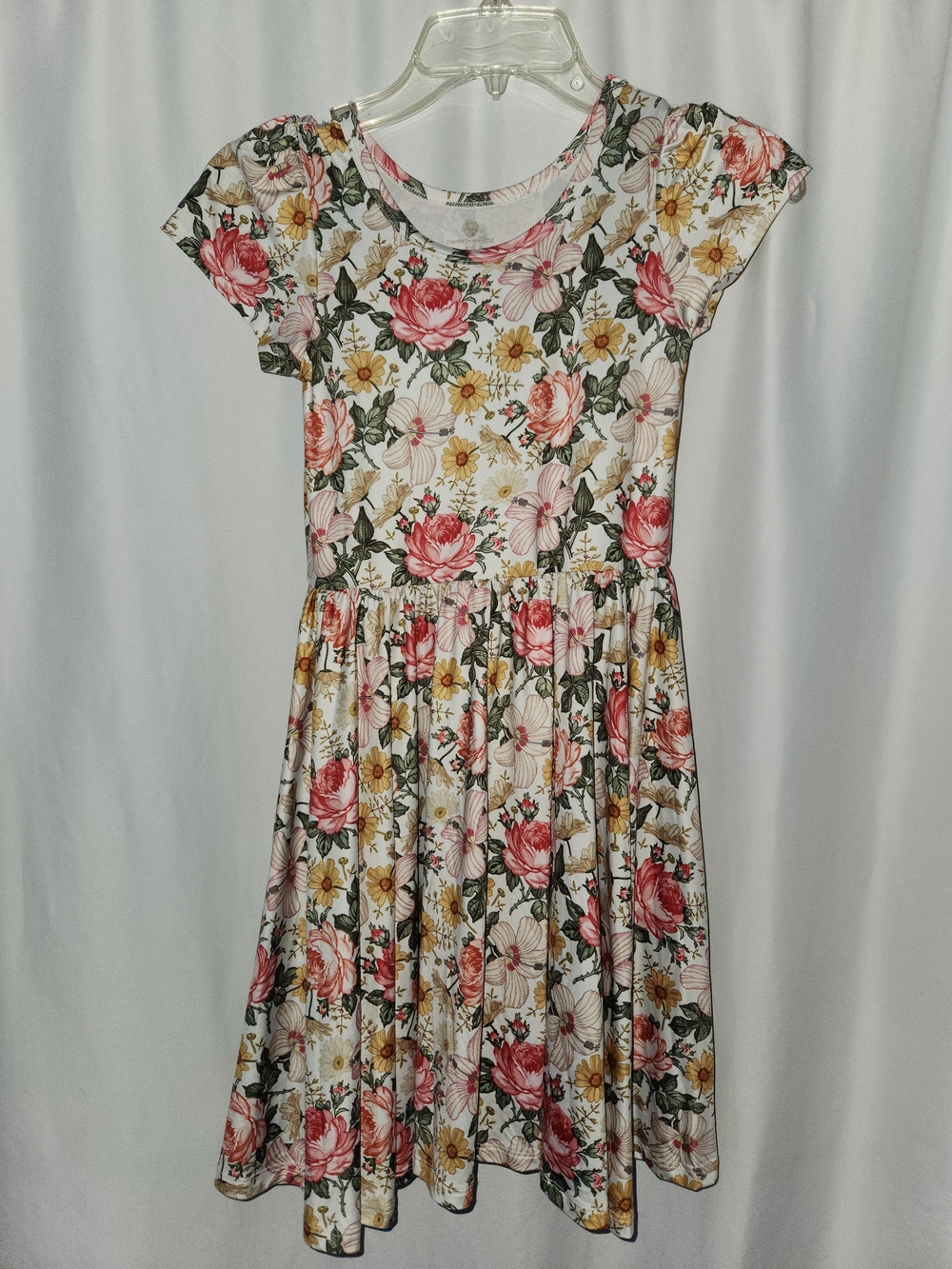 Girls Floral Short-Sleeve Knit Dress #photo-ready #dainty #stretchy #lightweight